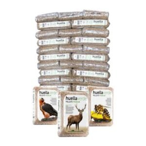 Pellets Premium Huella Verde – Palet de 77 sacos de 15 kg (1.155 kg) Madera Natural
